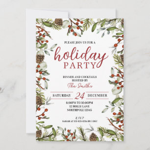 Holiday Party Invitation, Dinner and Cocktails Invitation