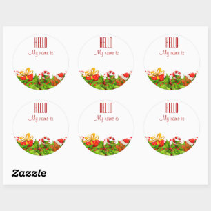 Holiday Party Invitation HELLO name tags