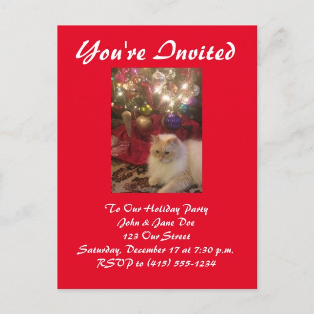 Holiday Party Invitation Postcard (Front)