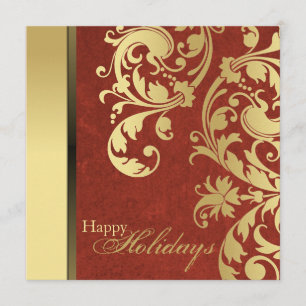 Holiday Party Invitation - Red & Green Swirls