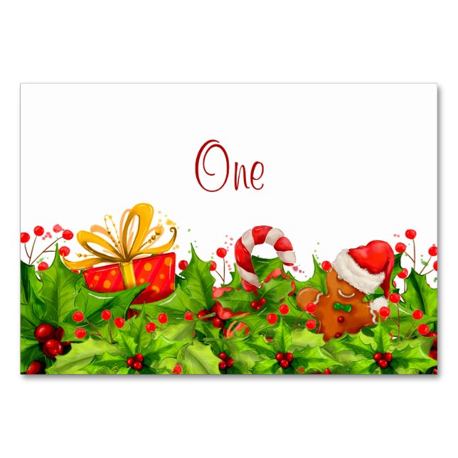 Holiday Party Invitation Table Cards (Front)