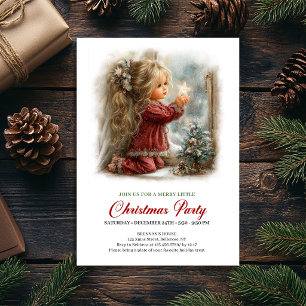 Holiday Party Invitation Vintage Winter Scene Cozy