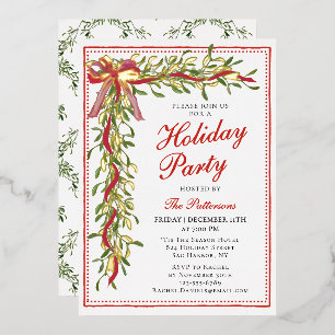 Holiday Party Mistletoe Bow Modern Christmas Party