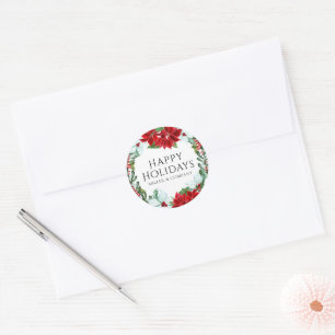 Holiday Party Modern Corporate Christmas Classic Round Sticker
