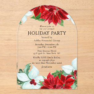 Holiday Party Modern Corporate Christmas Party Acrylic Invitations