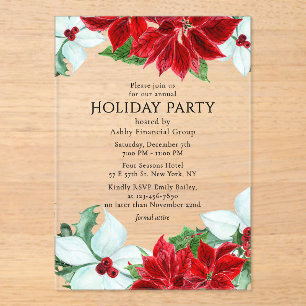 Holiday Party Modern Corporate Christmas Party Acrylic Invitations