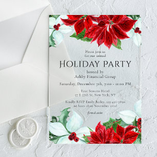 Holiday Party Modern Corporate Christmas Party  Acrylic Invitations