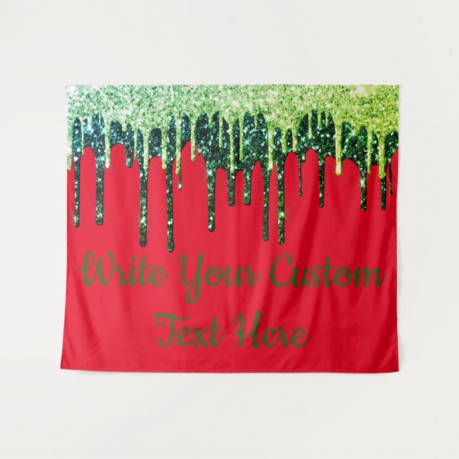 Holiday Party Photo Booth Backdrop Ugly Christmas Tapestry (Front (Horizontal))
