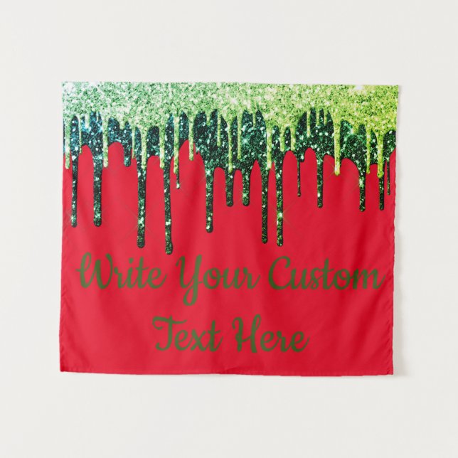 Holiday Party Photo Booth Backdrop Ugly Christmas Tapestry (Front (Horizontal))