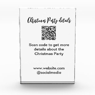 Holiday party Scan QR code details website social Photo Block
