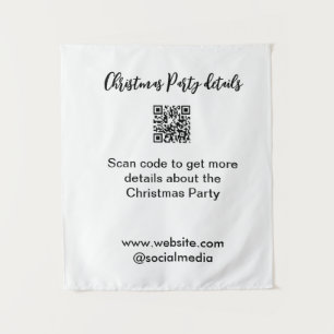Holiday party Scan QR code details website social  Tapestry