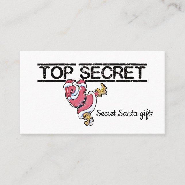 Holiday party Secret Santa Collection QR code Business Card (Front)