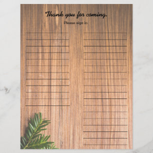 Holiday Party Sign In Sheet