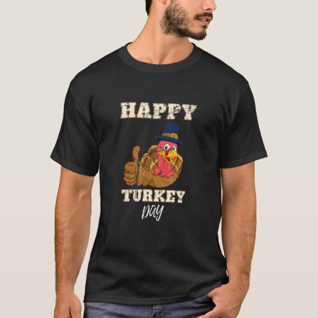 Holiday Party Thanksgiving Happy Turkey Day Feast T-Shirt (Front)