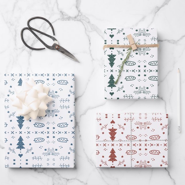 Holiday Pattern 2 Wrapping Sheets - set of 3 (Creator Uploaded)