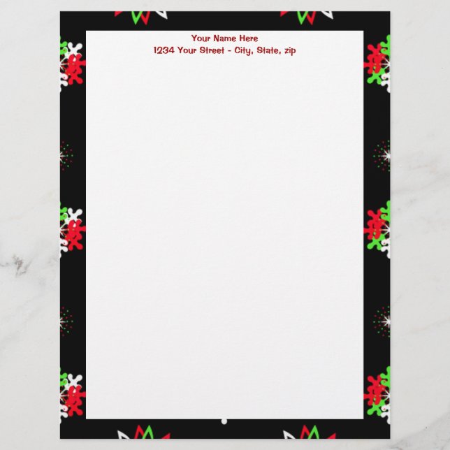 Holiday Pattern Brights Letterhead (Front)