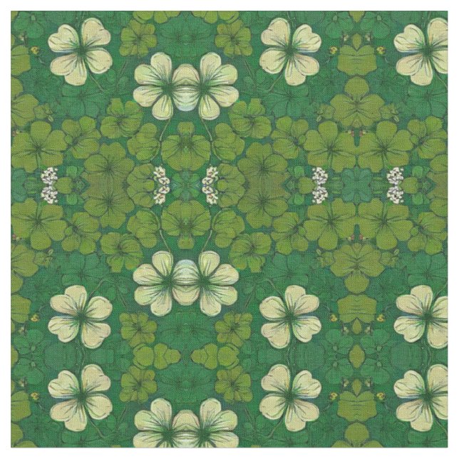 Holiday Pattern - St. Patrick's Day Shamrock Fabric (Close Up)