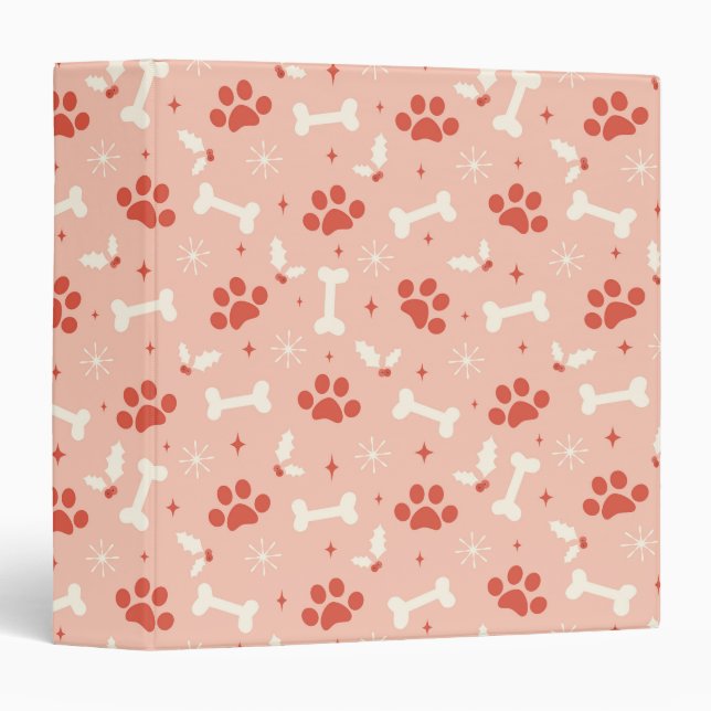 Holiday Paws & Bones Christmas Pattern Binder (Front/Spine)