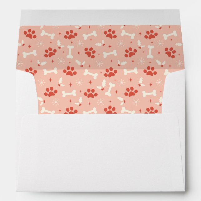 Holiday Paws & Bones Christmas Pattern Envelope (Back (Bottom))