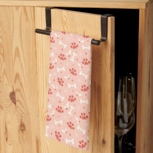 Holiday Paws & Bones Christmas Pattern Kitchen Towel