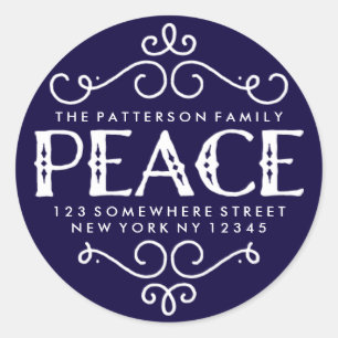 Holiday Peace Address Label Round