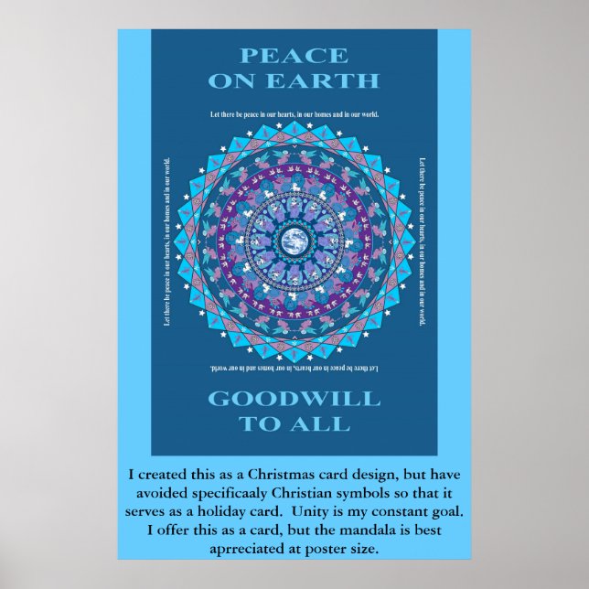 HOLIDAY PEACE MANDALA POSTER (Front)