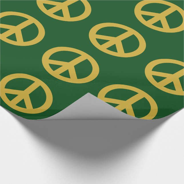 Holiday Peace Symbol Sign Wrapping Paper (Corner)