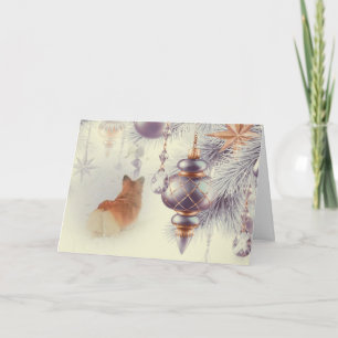 Holiday Pembroke Welsh Corgi in the Snow Card