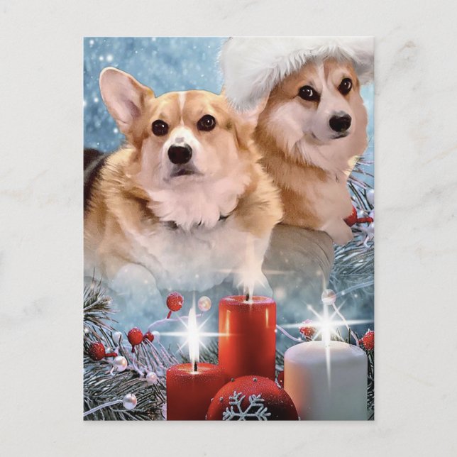 Holiday Pembroke Welsh Corgis  Holiday Card (Front)