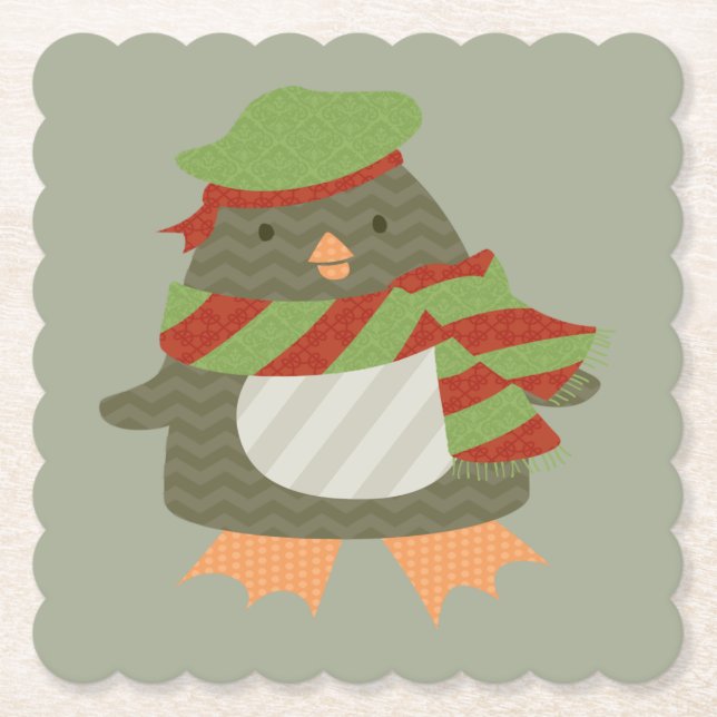 HOLIDAY PENGUIN PAPER COASTER (Front)