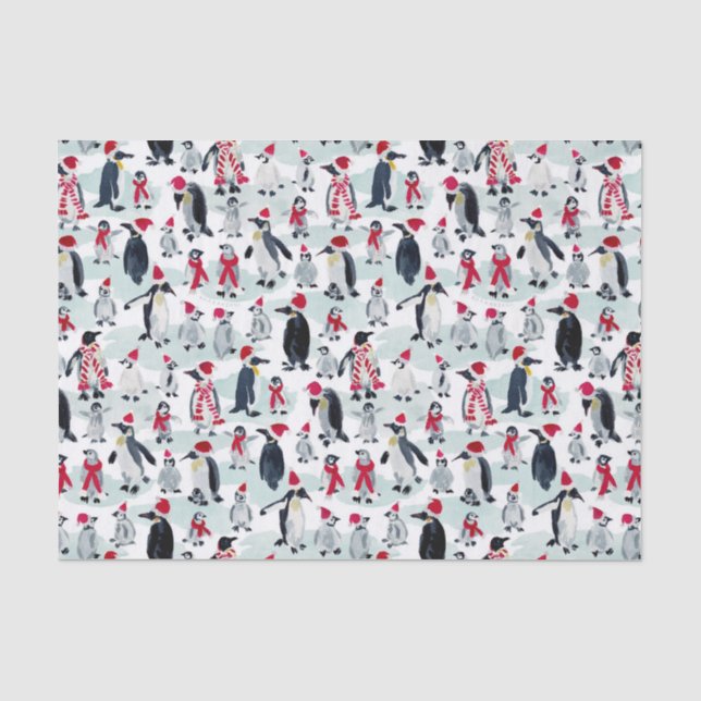 HOLIDAY PENGUIN PARTY TISSUE PAPER (Front)