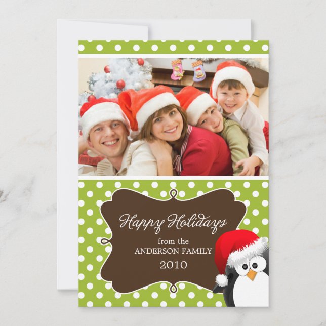 Holiday Penguin Photo Card (Front)