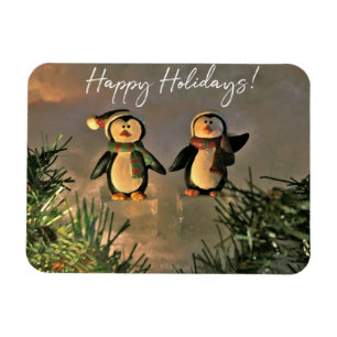 Holiday Penguins Magnet