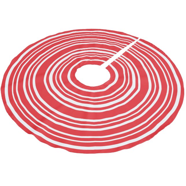 Holiday Peppermint Candy Christmas Tree Skirt (Angled)
