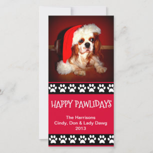 Holiday Personalizable Photo Card - Happy Pawliday