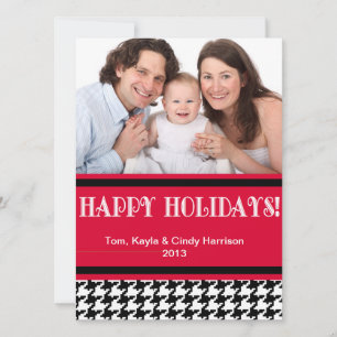 Holiday Personalizable Photo Card - Houndstooth