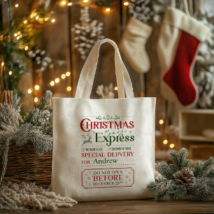 Holiday Personalized Christmas Express Tote Bag