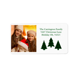Holiday Photo Buffalo Christmas Address Label