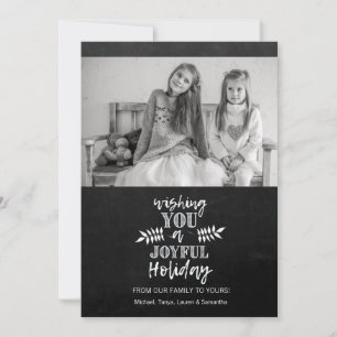 Holiday Photo Card Chalkboard - wishing joy