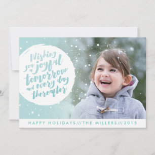 Holiday photo card featuring a snowball
