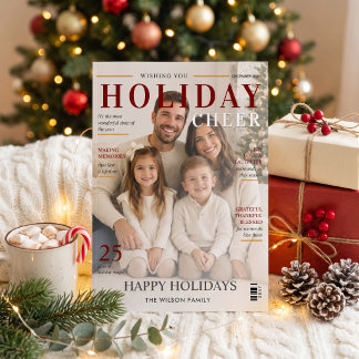 Holiday Photo Card Magazine Style Christmas Card
