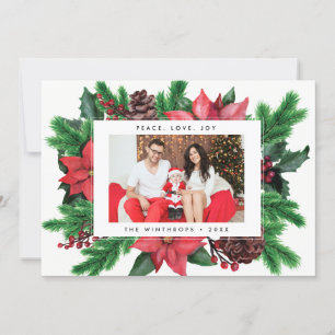 HOLIDAY PHOTO CARD Minimal Modern Pine Christmas