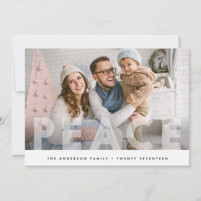 HOLIDAY PHOTO CARD | Peace Minimal Dots Christmas (Front)