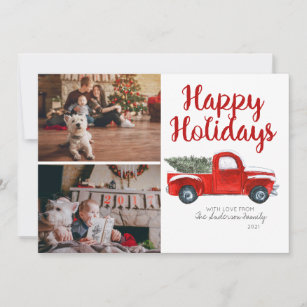 Holiday Photo Card - Vintage Red Truck