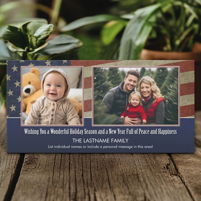 holiday photo card with a patriotic theme (Custom Photo Card)