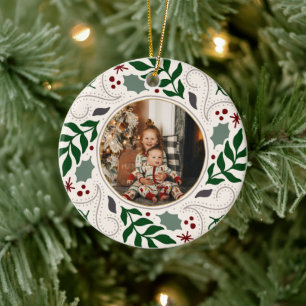 Holiday Photo Ceramic Ornament