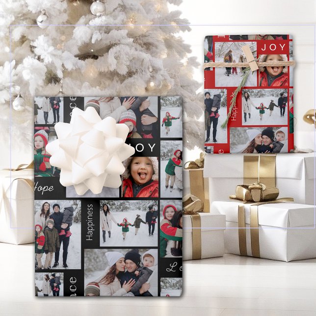Holiday Photo Collage  Wrapping Paper Sheet (Creator Uploaded)