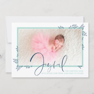 HOLIDAY PHOTO elegant baby botanical mint joyful