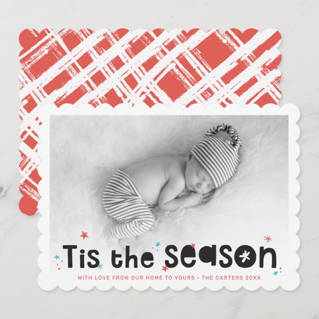 HOLIDAY PHOTO fun typography tis the season quote (Front/Back)
