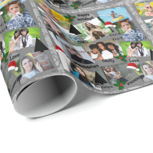 Holiday Photo Gift Wrap in Grey HAMbWG